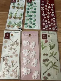 MIDORI ミドリ ペーパークラフト ステッカー 桜 花 植物 クローバー