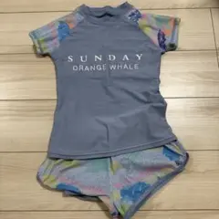 美品　子供　水着　女の子　ORANGE WHALE ラッシュガード 140サイズ