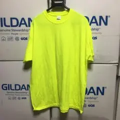 GILDANギルダン☆半袖無地Tシャツ☆ポケット無し☆ネオンイエロー☆蛍光2XL