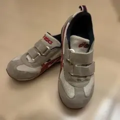 ASICS ベルクロスニーカー 18.0cm グレー/レッド