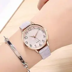 j41【人気商品】レディース 腕時計 パープル♡クォーツ お洒落アイテム 735