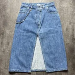 【極美品】MIUMIU デニム スカート 変形 ウォッシュ 加工 ひざ丈 36