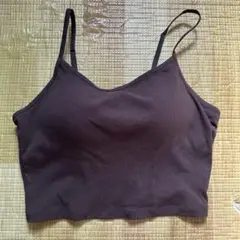 GU XL ブラトップ リブ素材 ブラウン