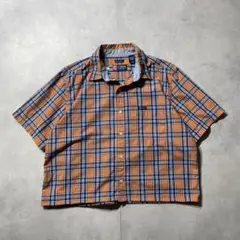 CHAPS 短丈　チェックシャツ　シティボーイ　ボックスシルエット　半袖シャツ