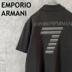 EMPORIO ARMANI ポロシャツ　ブラック　半袖　背面ロゴ　Ｌメンズ