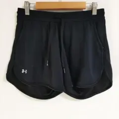 〈アンダーアーマー〉ショートパンツ　黒　メッシュ　ウエストゴム　トレーニング