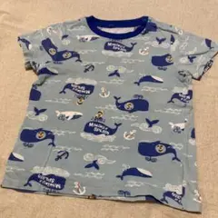 ユニクロディズニー　水色 ピノキオクジラ Tシャツ サイズ100