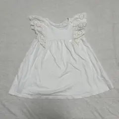 美品　プティマイン 80cm パンチング　ノースリーブワンピース　夏服　生成り