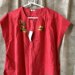 【未使用・タグ付き】半袖ワンピース　ワンピース　レトロ　ひまわり　ゆったり