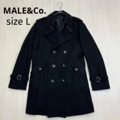 ◆ MALE&Co. スリムフィット ウール トレンチコート ビジネスコート L
