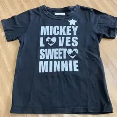 ベルメゾン　キッズ半袖Tシャツ130 ミッキー　黒ブラック