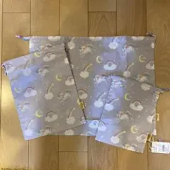 新品 fafa フェフェ ユニコーン柄 ゆめかわ 巾着 3点セット ガールズ