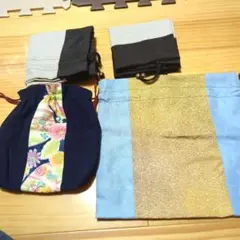 和装　小物巾着２種類＋おまけ２つ　和柄