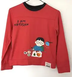 韓国　子供服　キッズ　Tシャツ　長袖　ロングTシャツ　赤　男女兼用　かわいい