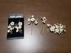 ウエディング　ピアス　ヘアアクセサリー