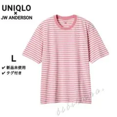【新品未使用】ユニクロ◆ボーダーTシャツJW ANDERSONコラボ◆ピンクL