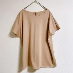 レディース カットソー トップス ベージュ Lサイズ 半袖 厚手素材