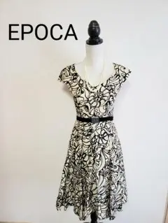 EPOCA エポカ 花柄フレアワンピース ウエストベルト