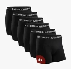 [DANISH ENDURANCE] メンズボクサーパンツ6枚　黒