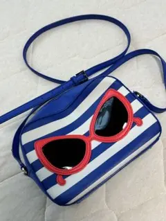 kate spade 青白ストライプ ショルダーバッグ