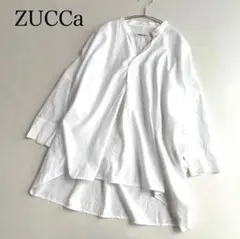 【ズッカ】スキッパーオーバーシャツ（M）ゆったり丈長　ホワイト　ZUCCa