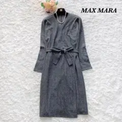 【試着のみ】MAXMARA ラップコート ワンピースコート ロング丈 千鳥 L