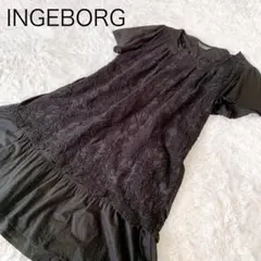 INGEBORGインゲボルグ　ワンピース　花柄　ブラック