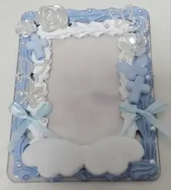トレカケース ホイップデコ 水色 白 羽