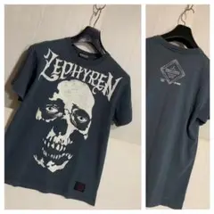 ZEPHYRENゼファレンデカロゴ×スカルフェイスロックTシャツ　墨黒？紺？M