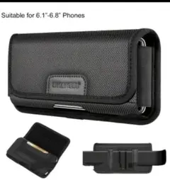 ブラック HAWEEL スマートフォン用ナイロンポーチ 6.1-6.8インチ対応