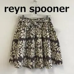値下　C0730A14【reyn spooner】リボンベルト付フレアスカート