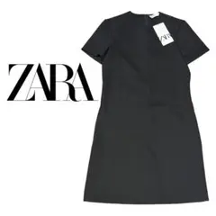 【 新品 】【 未使用 】ZARA ブラック 黒 ミニ ワンピース 半袖