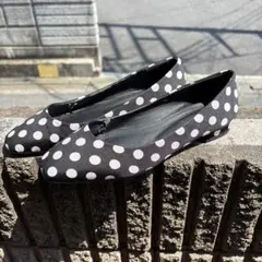 アンティカ　ドット　パンプス フラットシューズ