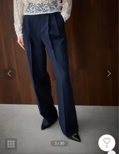 【未使用タグ付き】ノーク　コンフォータブルセミワイドパンツ ネイビー