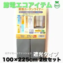 断熱カーテンライナー 遮光タイプ　100×225cm 2枚 節電エコアイテム