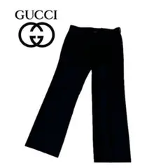 【美品】GUCCI グッチ タック フレア スラックス シェリーライン ブラック