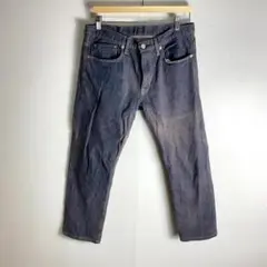 E166 エドウィン EDWIN デニム 7分 黒 濃いめ 40cm 31