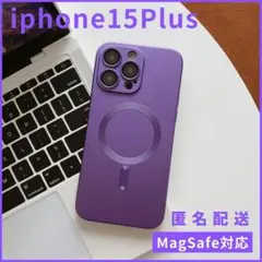 iPhone15PlusシリコンケースMagSafe対応マグセーフ紫人気