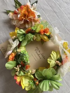 フラダンスレイと髪飾りセット