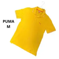 PUMA 半袖　Tシャツ　ポロシャツ　黄色　刺繍　メンズ　コットン100% M