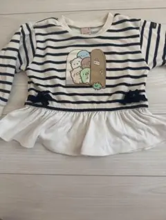すみっコぐらしストライプ柄フリルトレーナー