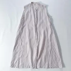 美品ꕥマーガレットハウエル リネン100％ ノースリーブ ワンピース 前開き