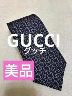 美品✨ GUCCI グッチ ブランド ネクタイ クレスト紋章 スクエア柄 格子柄