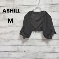 【ASHILL】ボレロ　ブラック（M）半袖　ブラック　リボン　パーティーに！