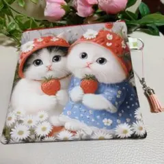 猫のイラスト ポーチ