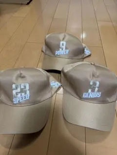 福岡ソフトバンクホークス　ベージュキャップ 3個セット 3近藤　9柳田　23周東