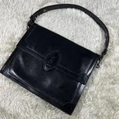 イヴ・サンローラン ショルダーバッグ YSLモノグラム カサンドラ レザー 黒