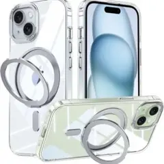 iPhone 15 ケース MagSafe対応 隠し収納式 多機能一体スタンド