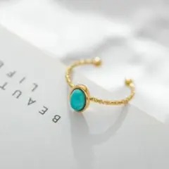 ◆新品◆BOX付き☆ターコイズリング☆ステンレス☆アレルギー☆フリー