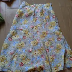 花柄　昭和レトロ　スカート　リメイク